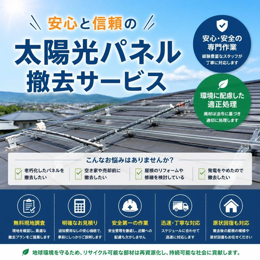 安心と信頼の太陽光パネル撤去サービス