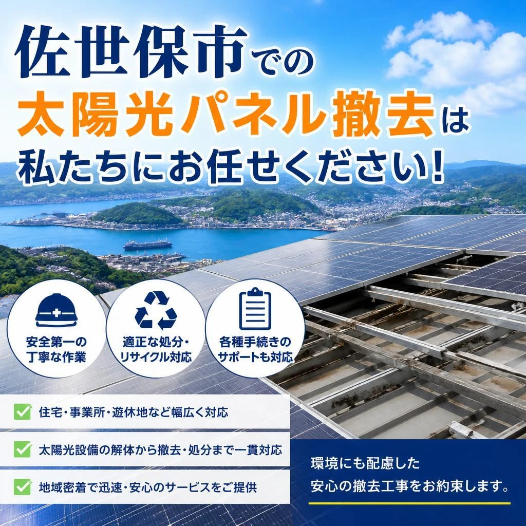 佐世保市での太陽光パネル撤去は私たちにお任せください！